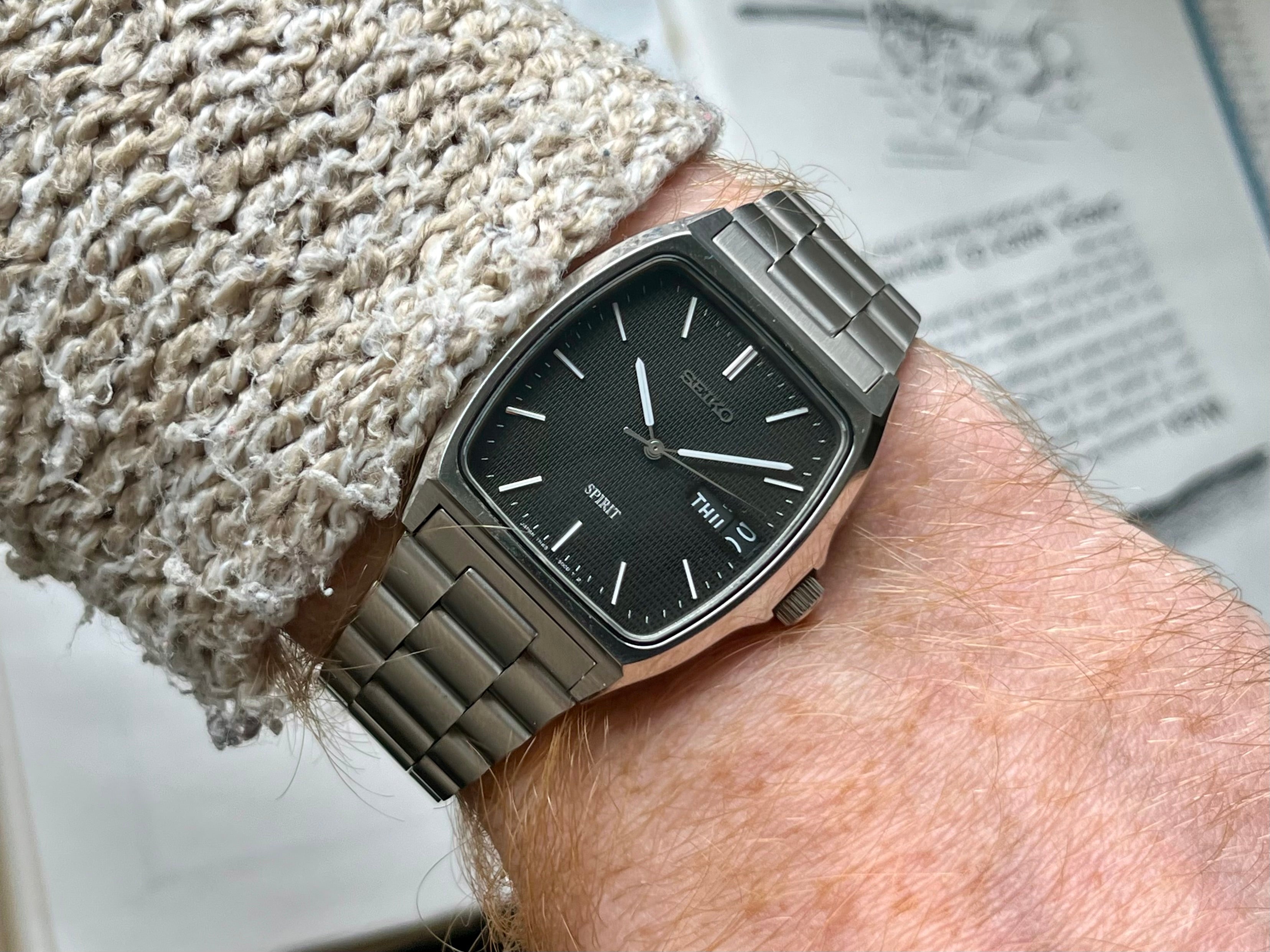 Vintage Seiko Spirit 7N48-5000 Graphite Dial 1993 Quartz Watch