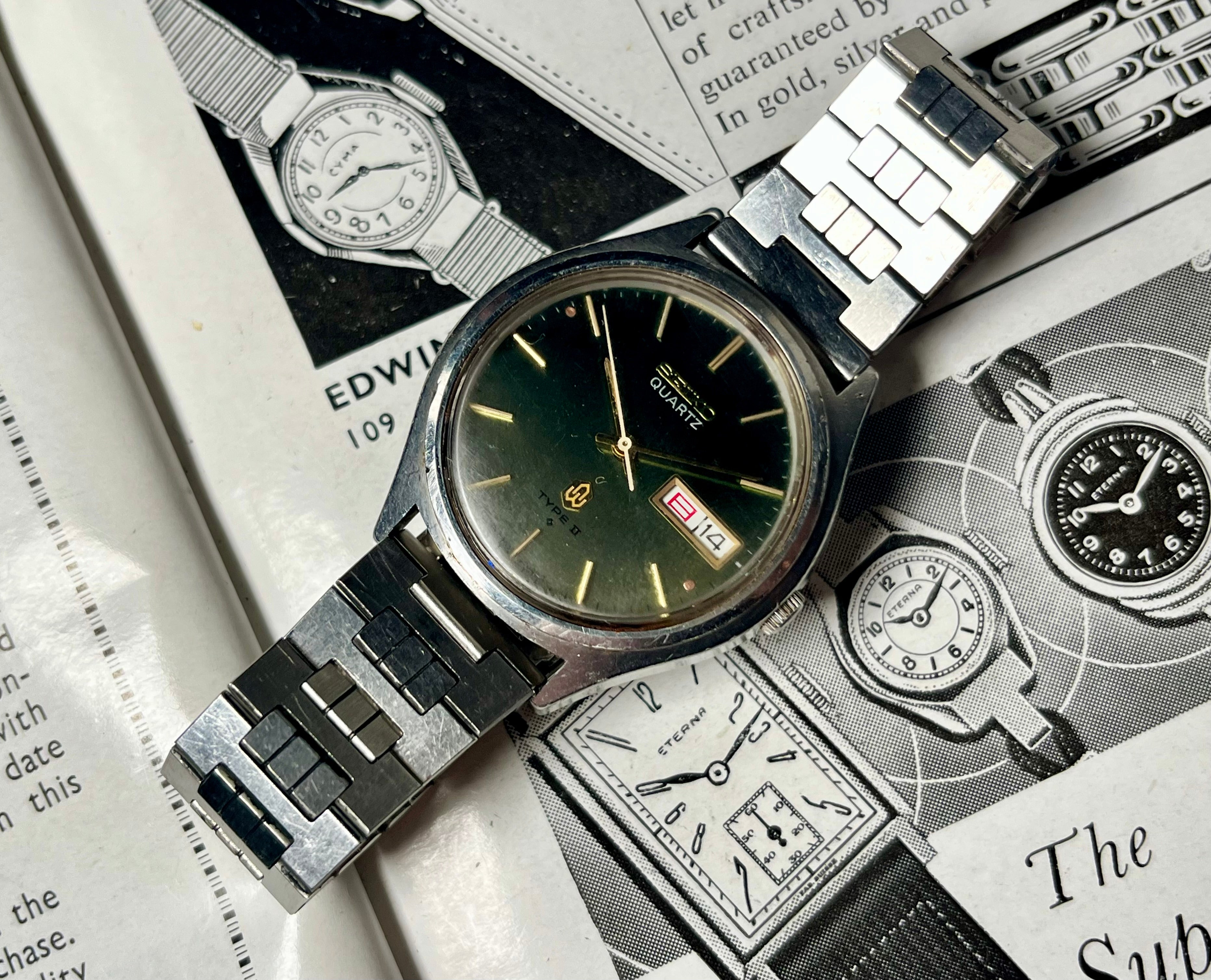 Vintage Seiko Type II 0903-7030 1976 Green Sunrise – WatchEra