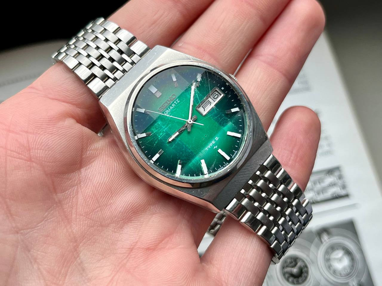 SEIKO 7123-8020 Type II クォーツ Seiko Type 2 7123-8020 Stainless Steel Overhaul Day Date