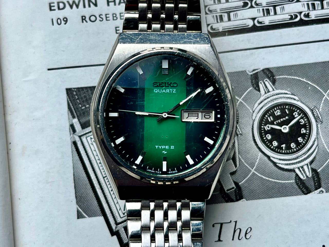 Vintage Seiko Horloge Type II 7123-8020 Quartz 1978 JDM