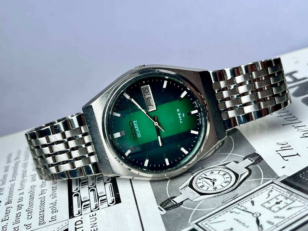 Vintage Seiko Horloge Type II 7123-8020 Quartz 1978 JDM