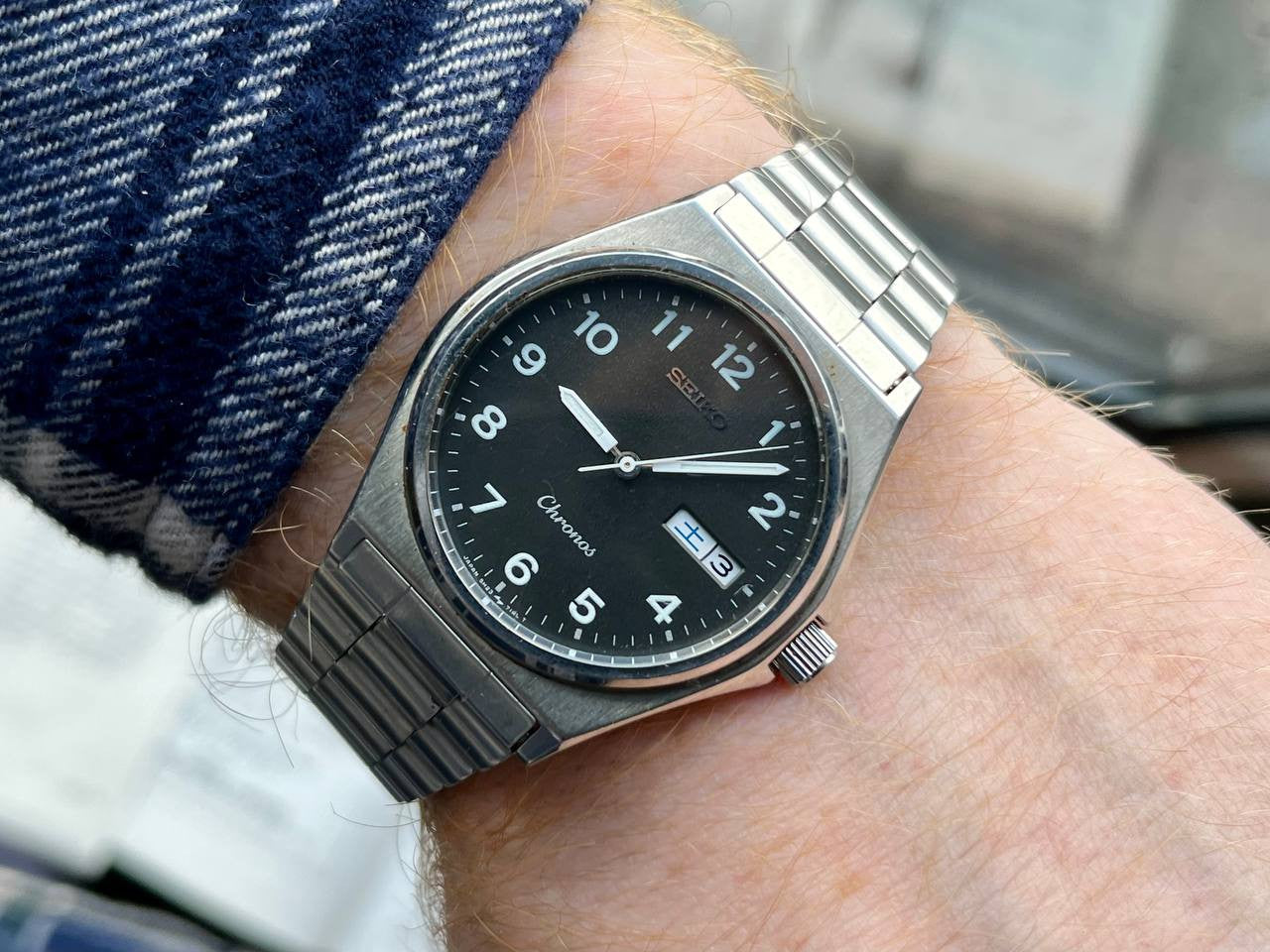 Vintage SEIKO Chronos Watch 5H23-7060 1987 Quartz JDM