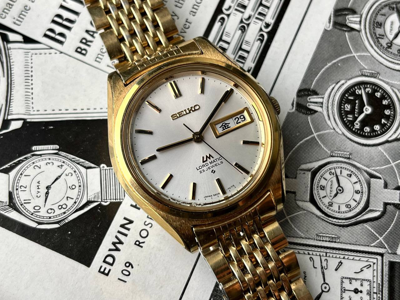Vintage Seiko Lord Matic 5606-7070 1971 LM Roadmatic Steel