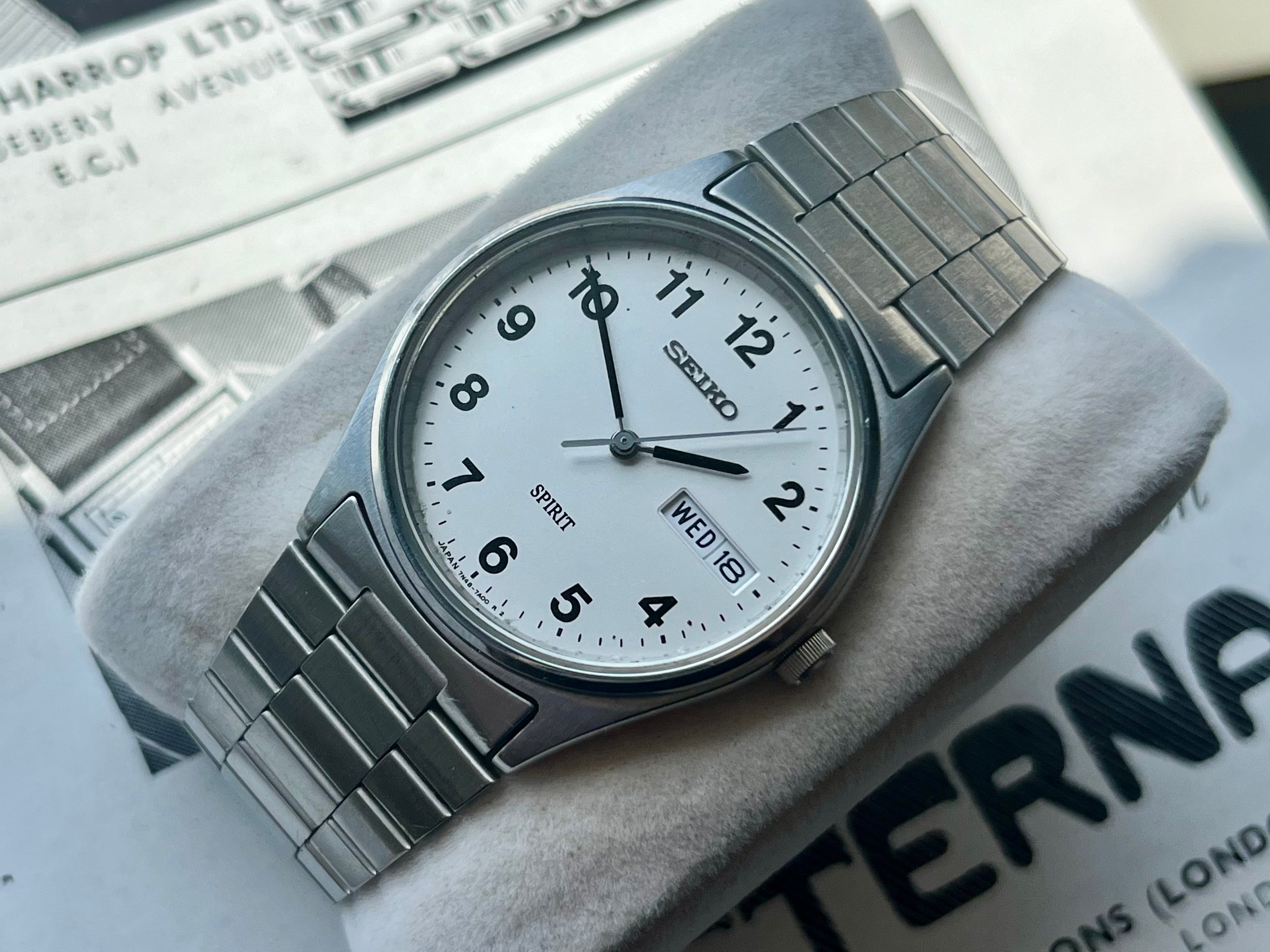 Vintage Seiko Spirit Watch Numerals Ref. 7N48-7A00 1997 Quartz JDM