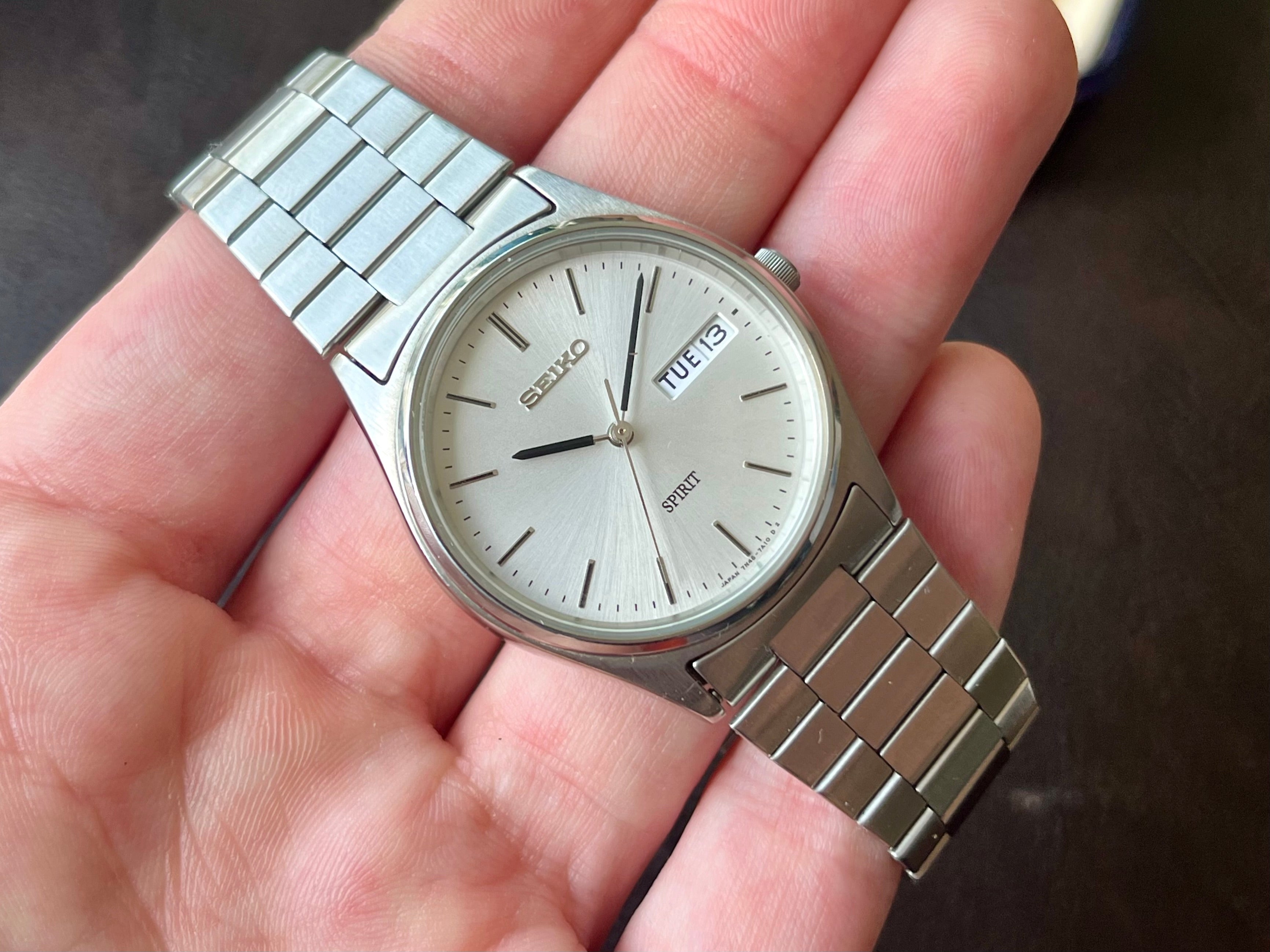 Mint Vintage Seiko Spirit 7N48-7A00 1995 Quartz Watch Box, Papers