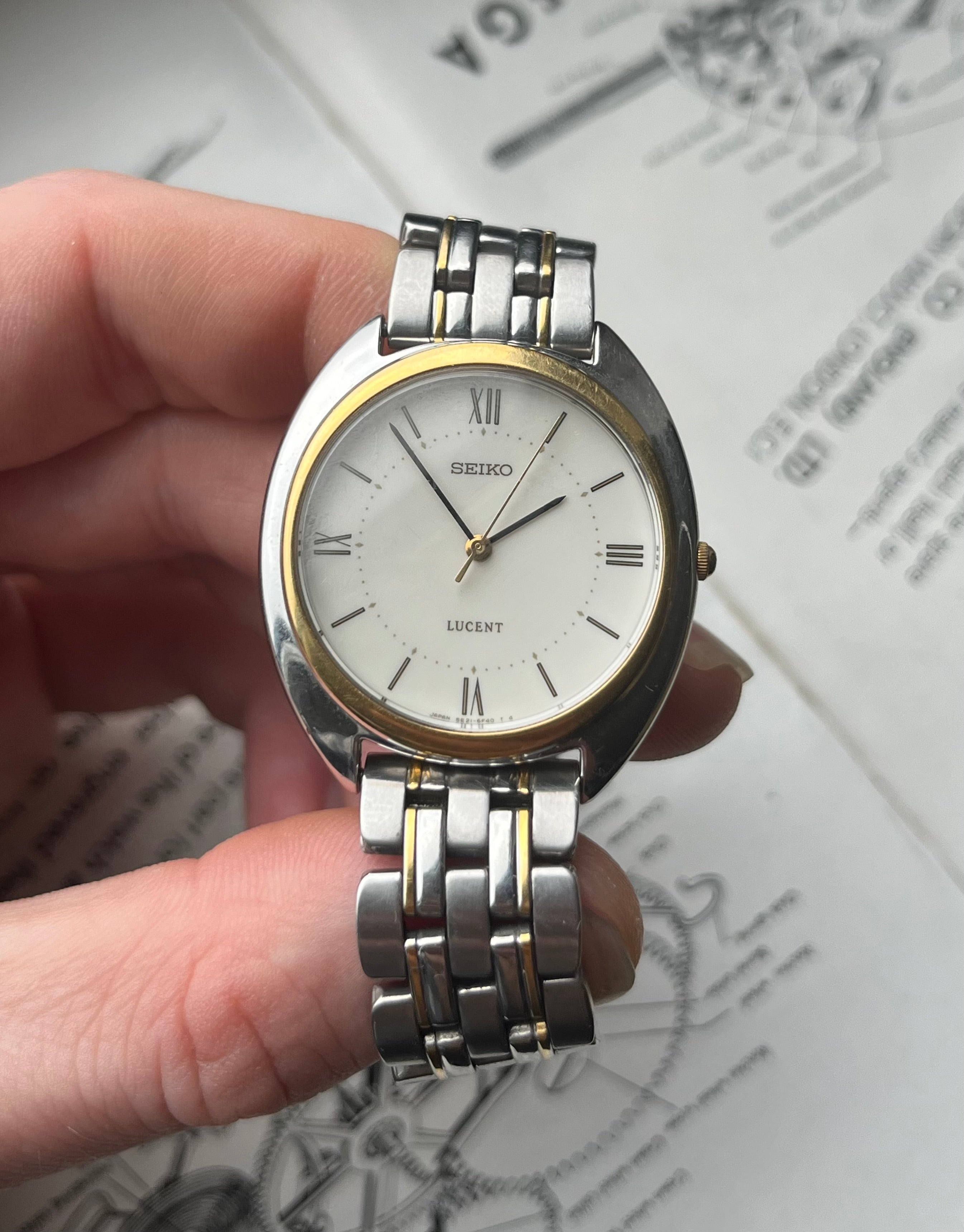 Vintage Seiko Lucent 5E21 6E50 Gold Palladium Plated 1994 Quartz Wat WatchEra