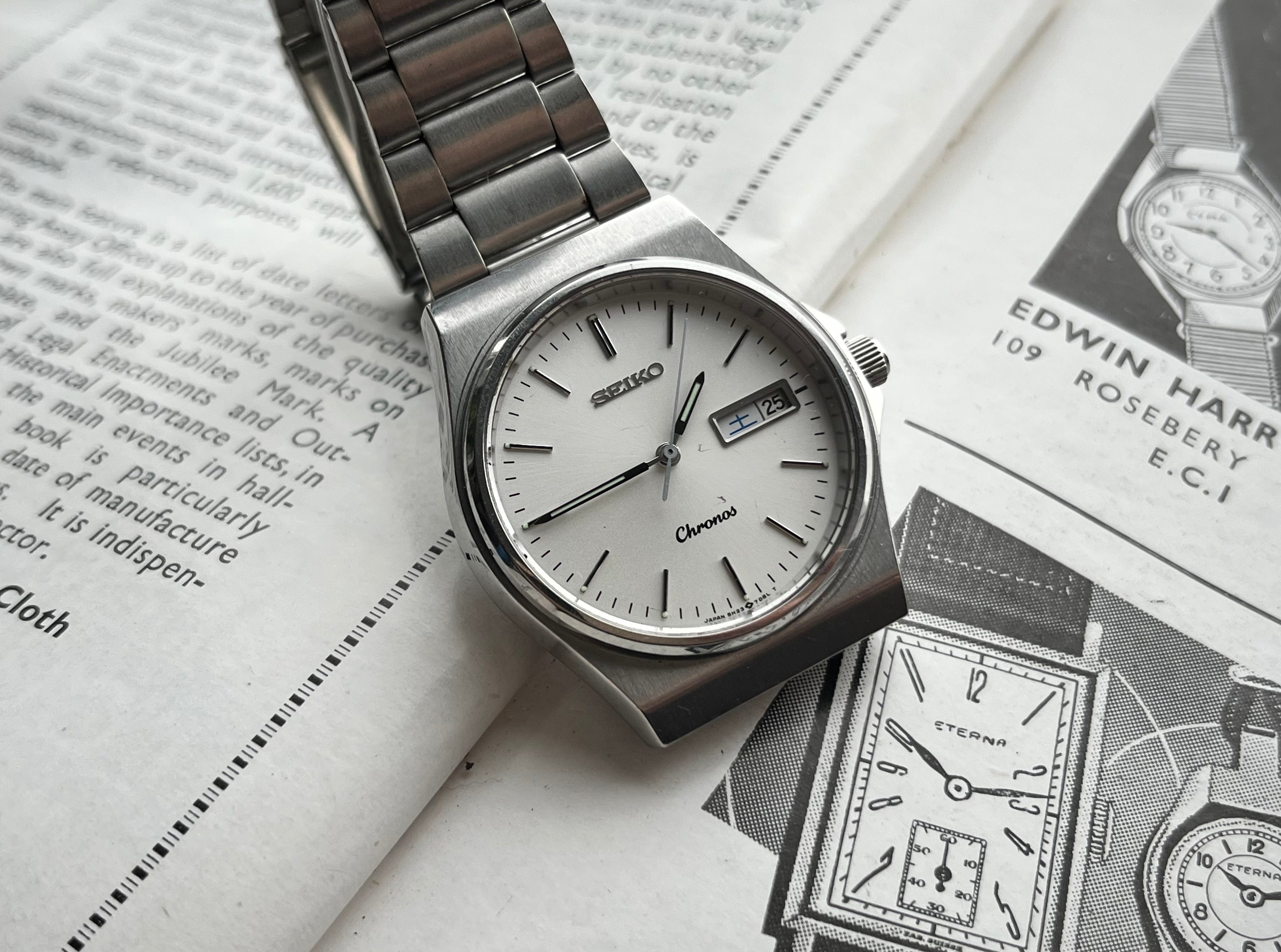 Vintage SEIKO CHRONOS Watch 5h23-7D20 1983 Quartz JDM Kanji