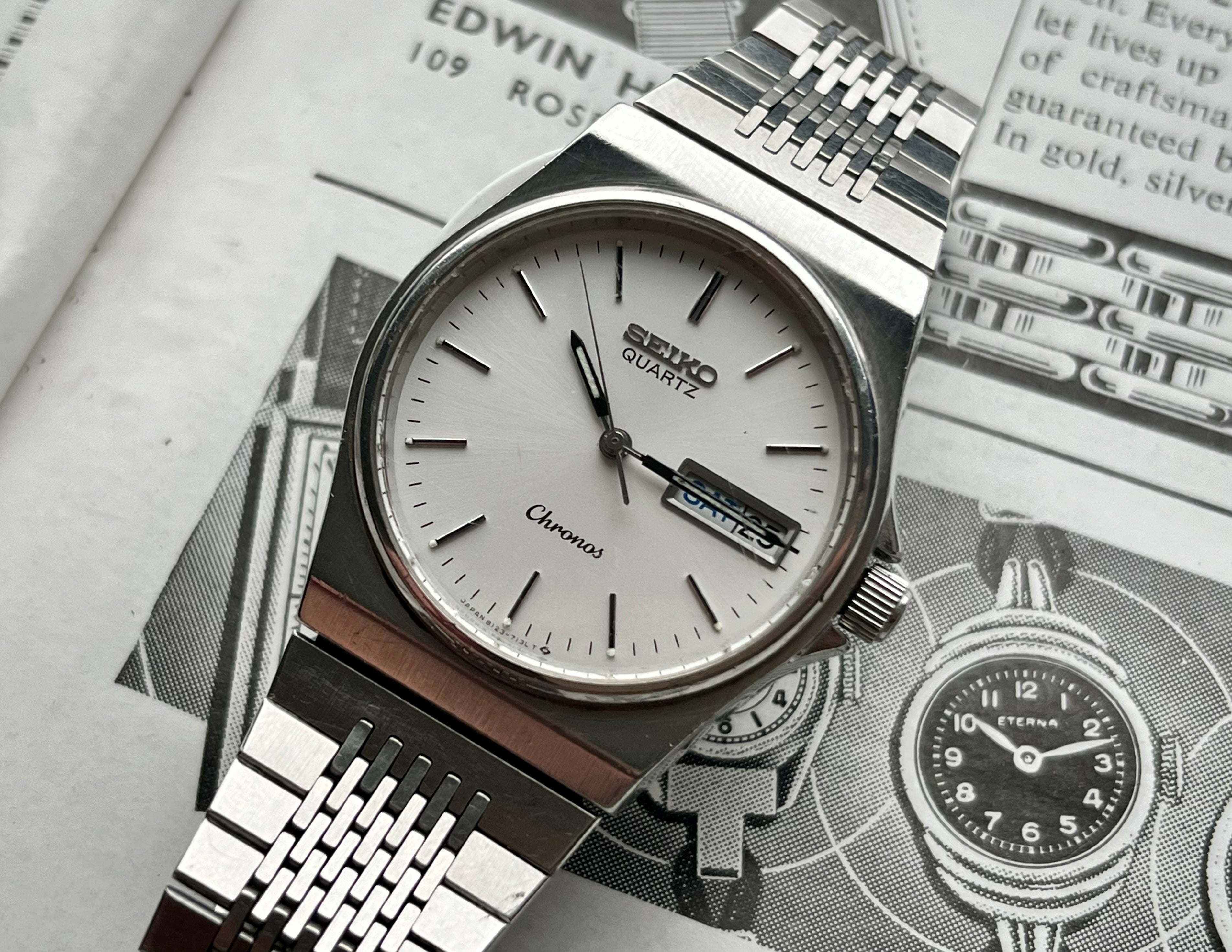 Vintage Seiko Chronos Watch 8123-7090 Quartz JDM Kanji – WatchEra