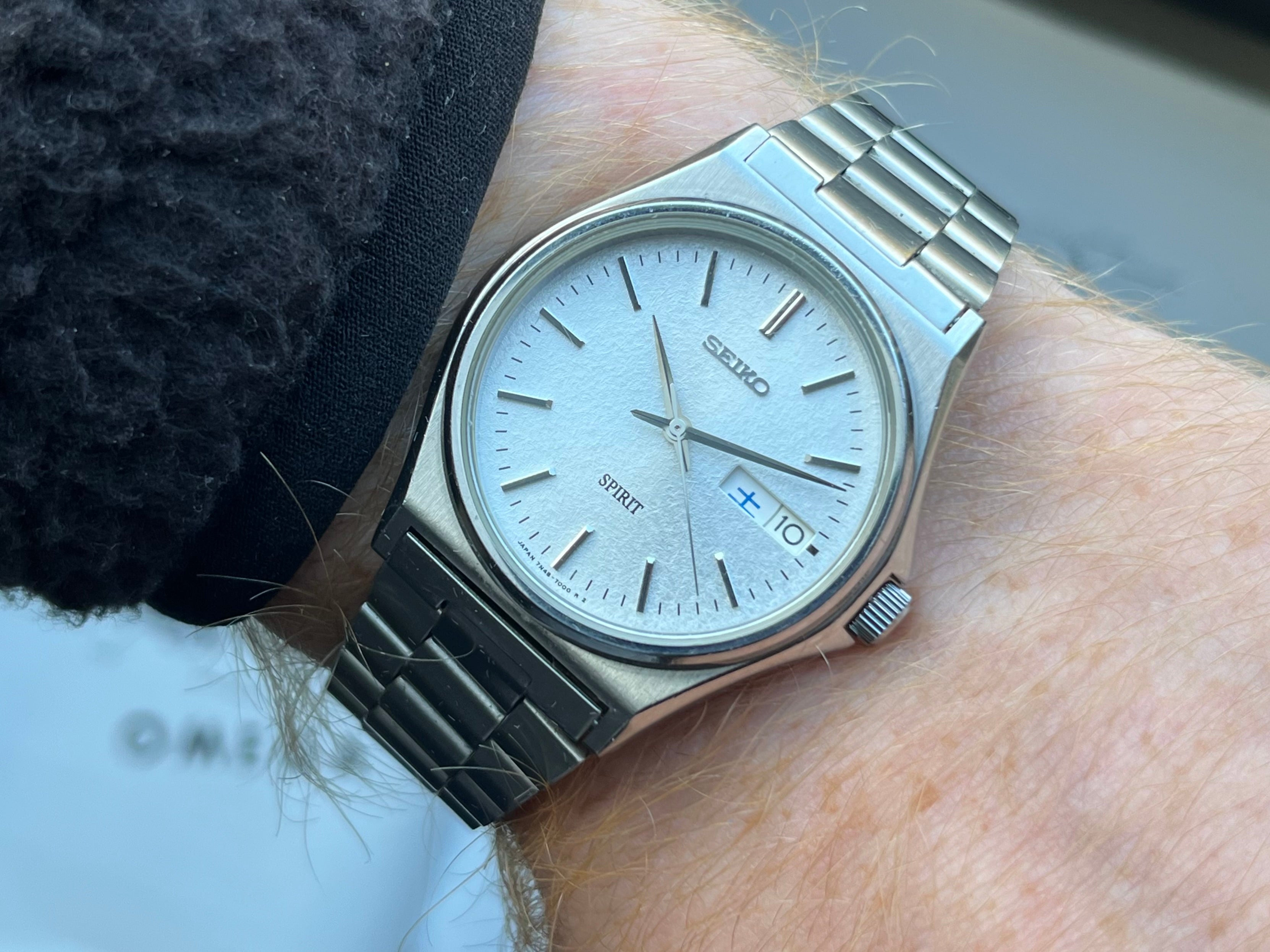 Vintage Seiko Spirit 7N48 7000 Silver Dial Men Quartz Watch