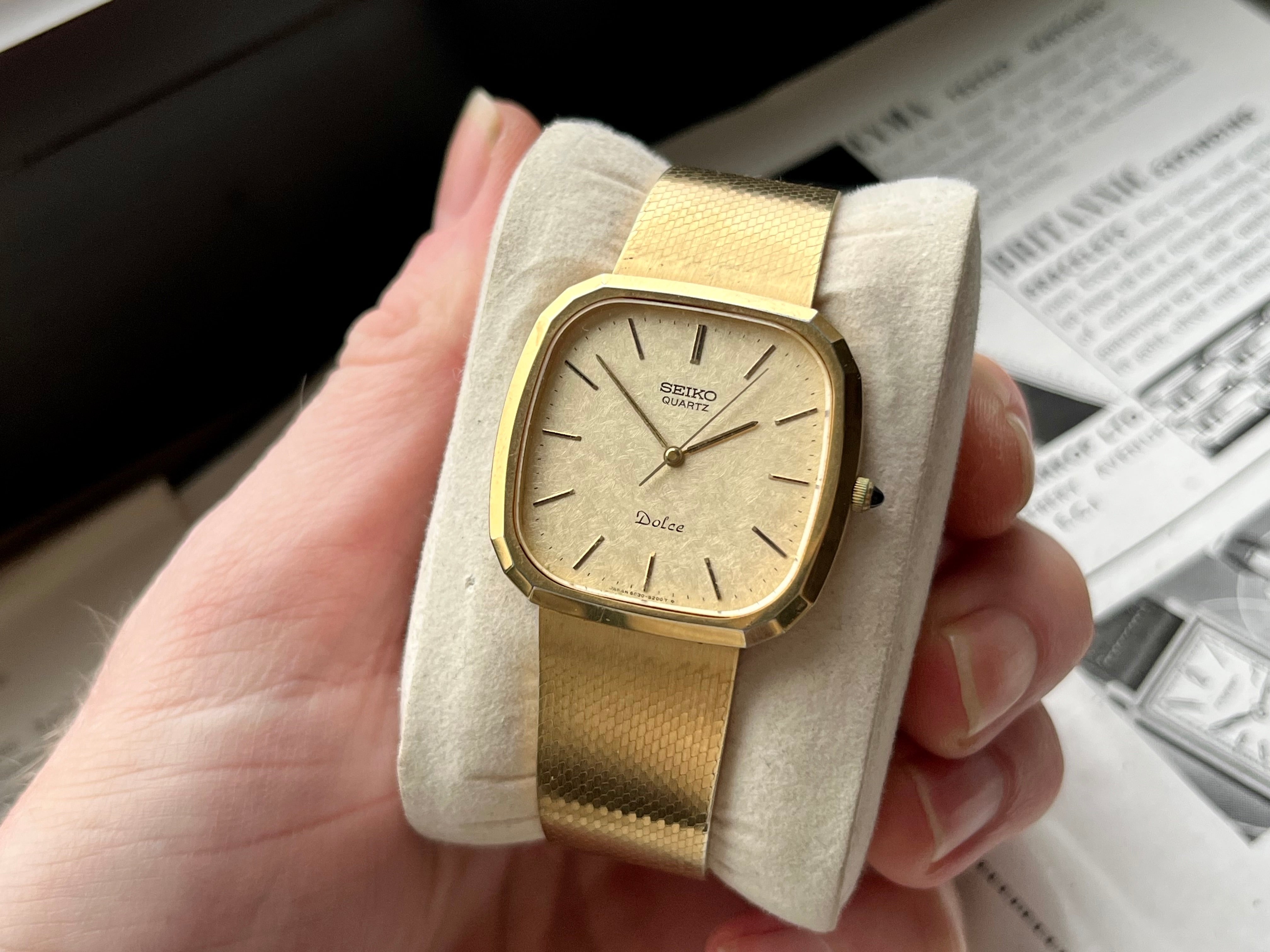 SEIKO セイコー DOLCE ドルチェ 6030-5200 1403 Vintage Seiko Dolce 6030-5200 Gold Flake 1981 – WatchEra
