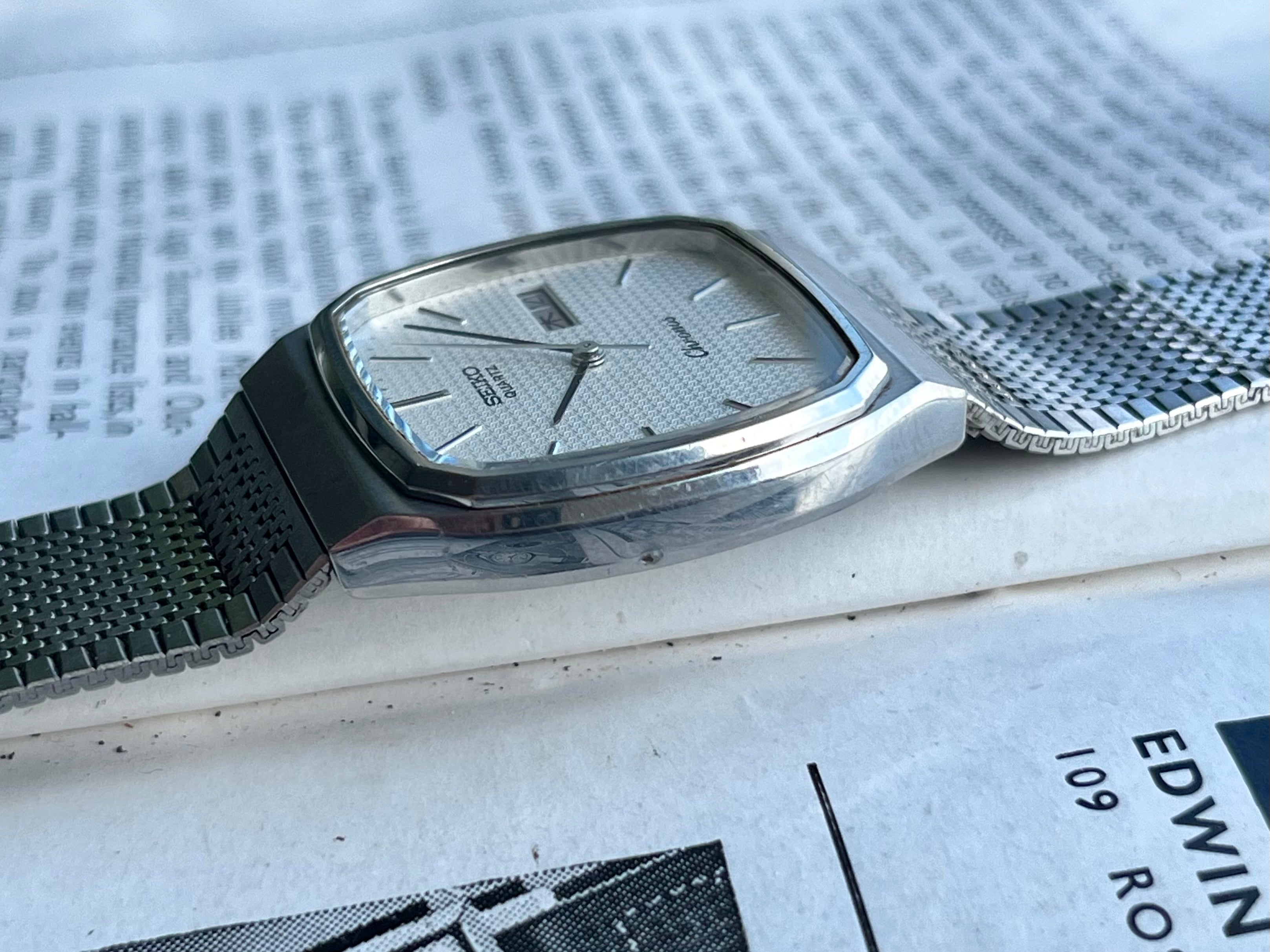 Vintage Seiko Chronos 7433-5010 Square Case 1984 Quartz JDM