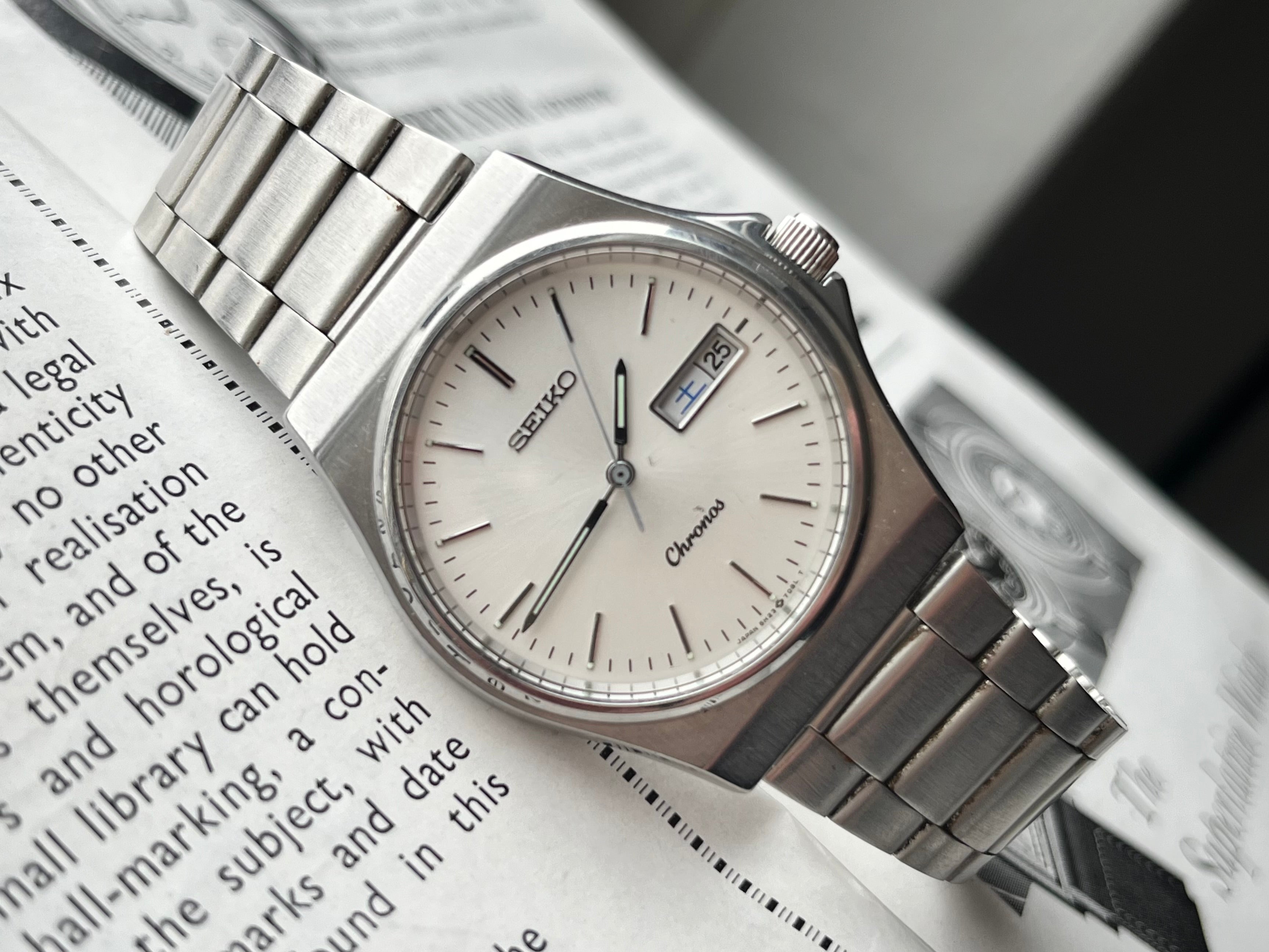 Vintage SEIKO CHRONOS Watch 5h23-7D20 1983 Quartz JDM Kanji