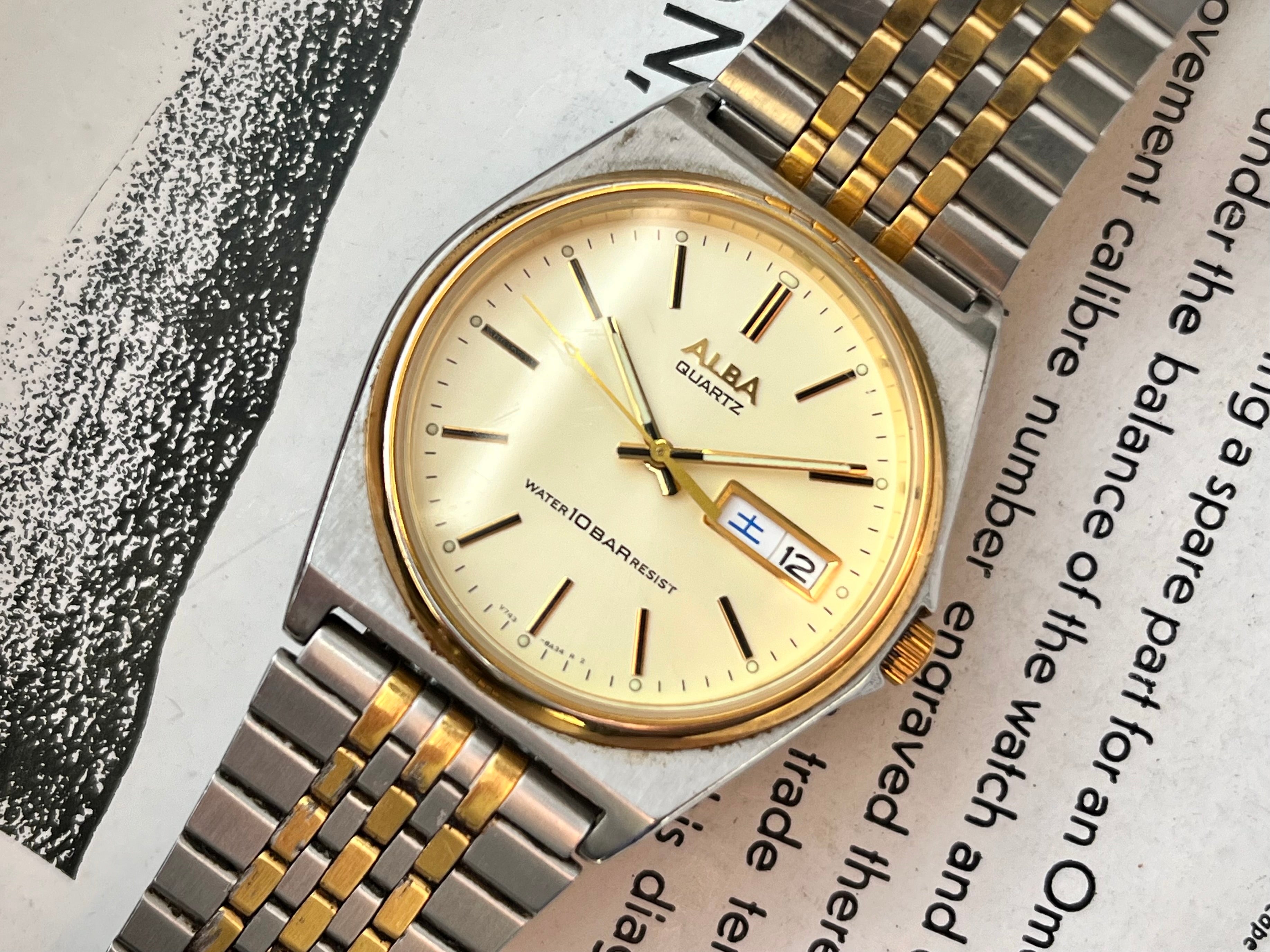 Vintage Alba Seiko Bicolor V743-8A10 JDM Quartz 2004 – WatchEra