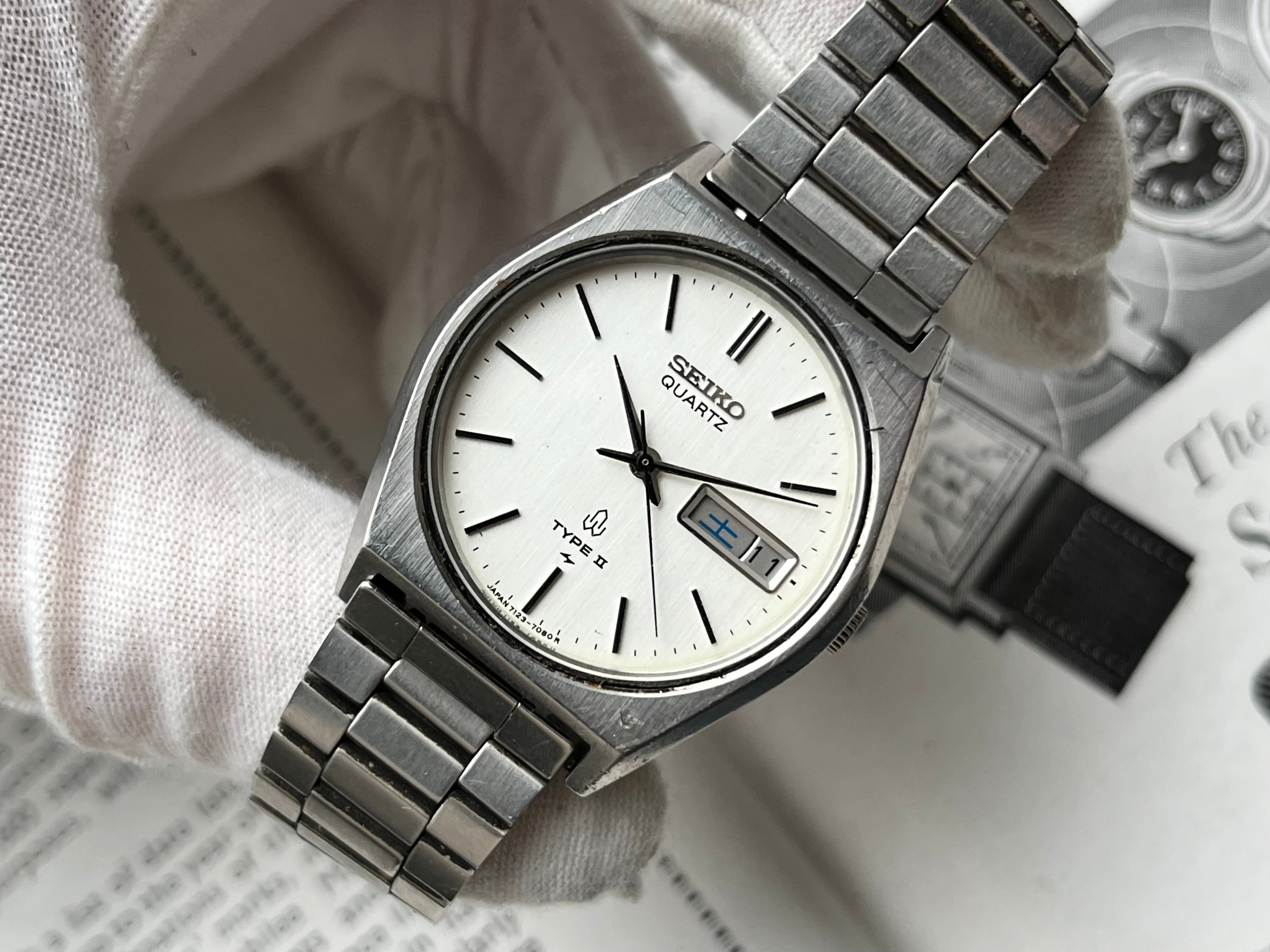 Vintage Seiko Type II Watch 7123-7080 1981 JDM Mens Quartz