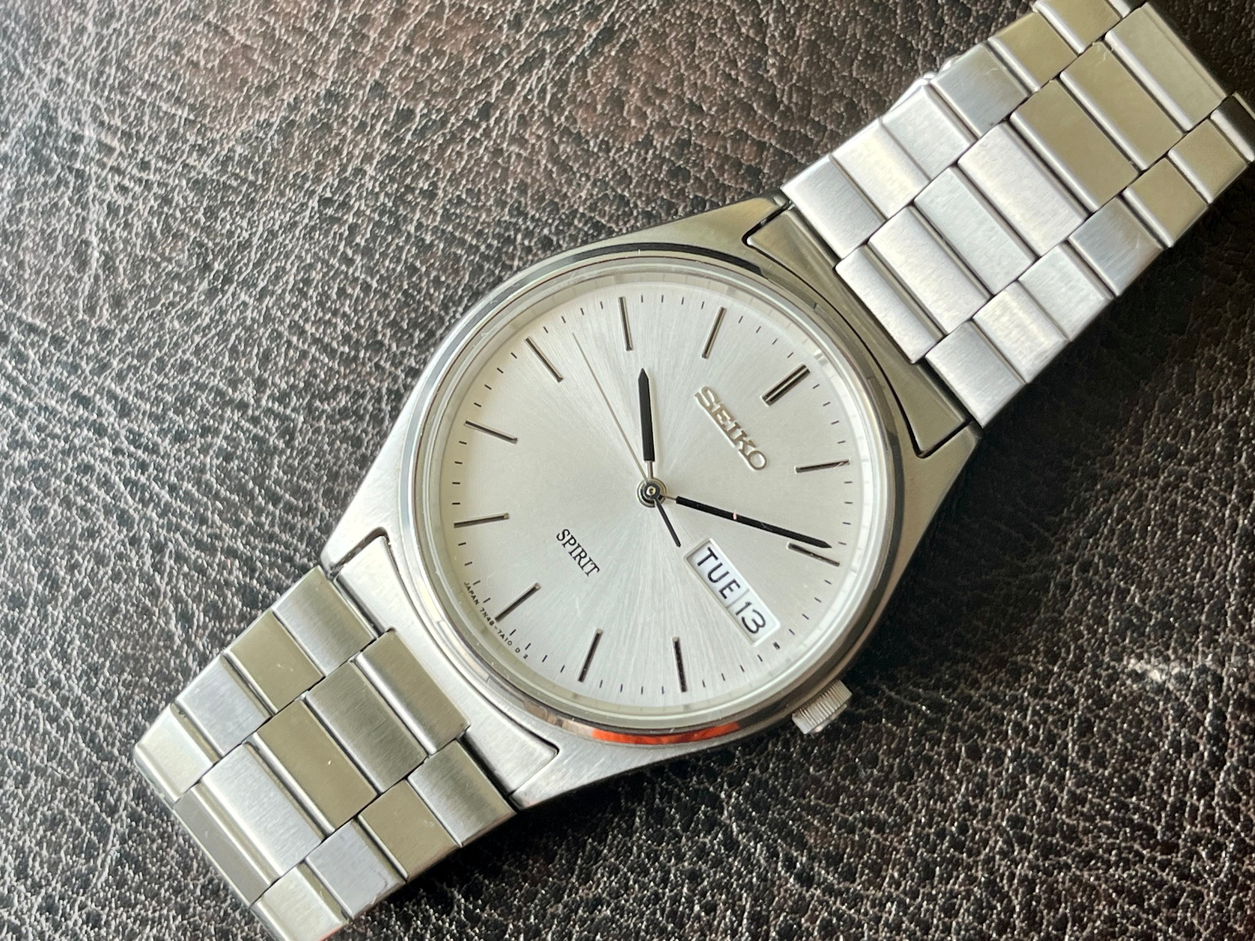 Mint Vintage Seiko Spirit 7N48-7A00 1995 Quartz Watch Box, Papers