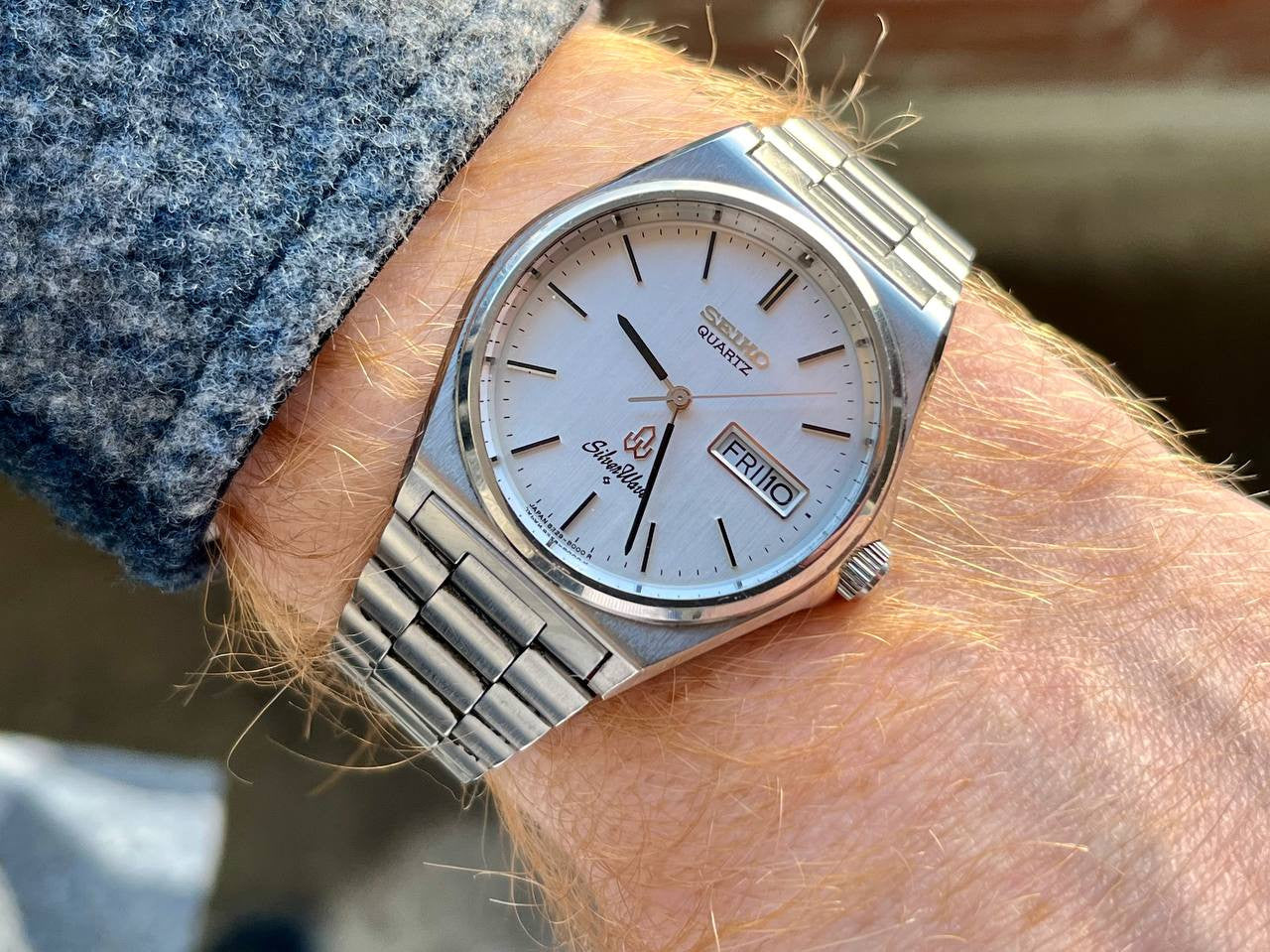 Vintage Seiko Watch Silverwave Ref 8229-8000 Quartz JDM White
