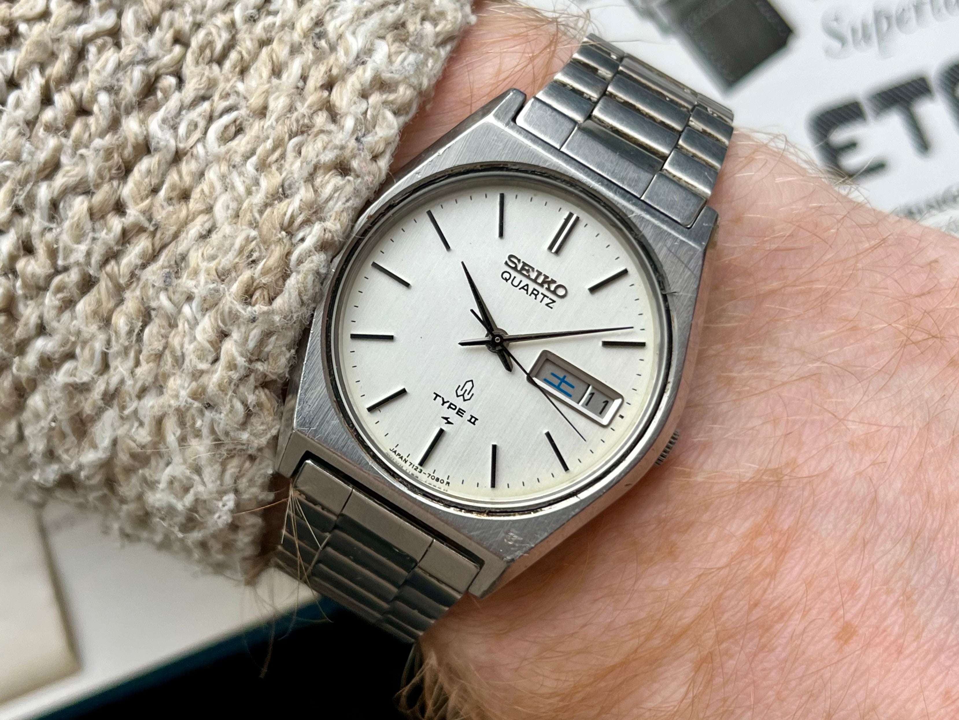 Vintage Seiko Type II Watch 7123-7080 1981 JDM Mens Quartz