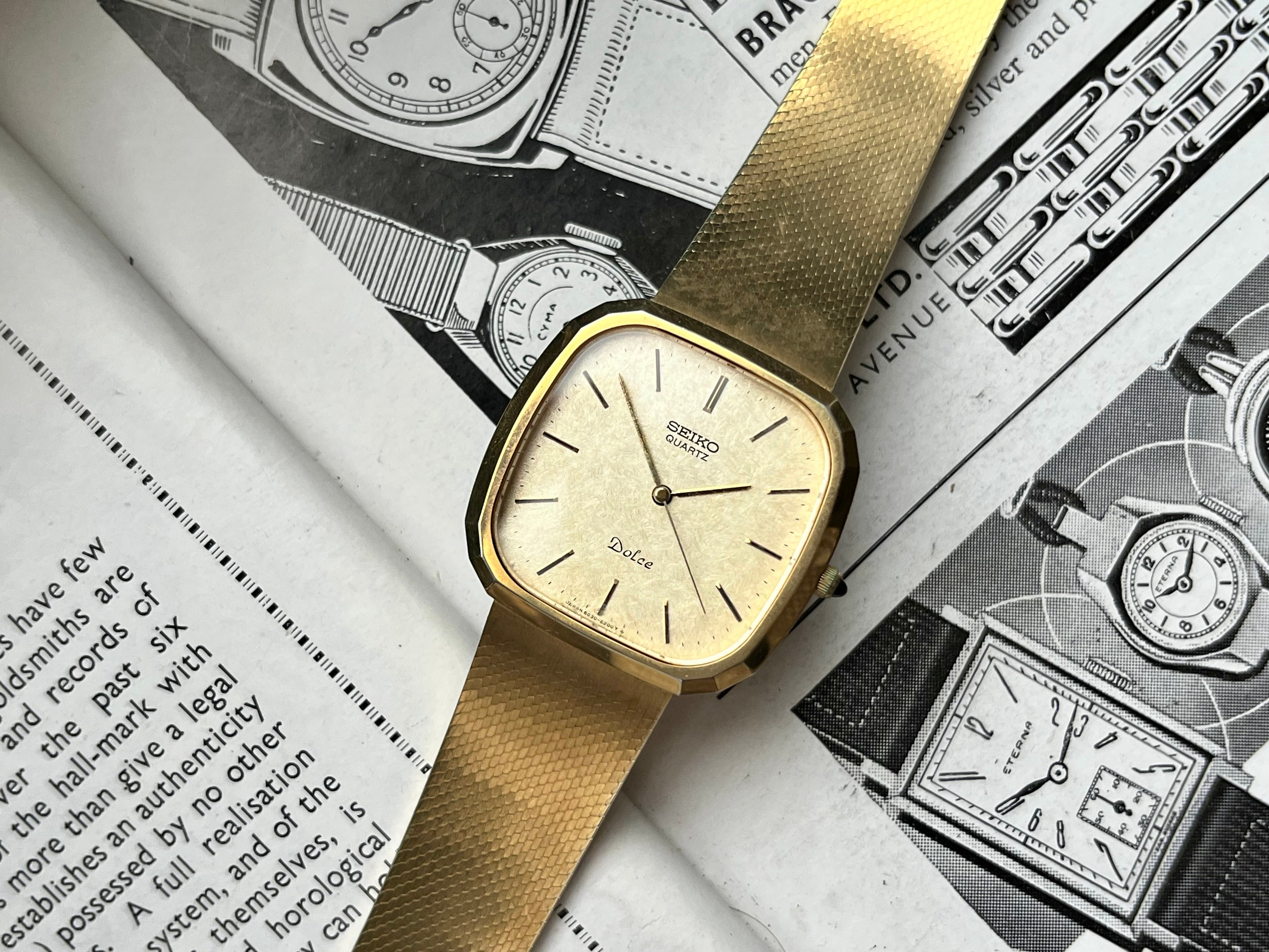 SEIKO セイコー DOLCE ドルチェ 6030-5200 1403 Vintage Seiko Dolce 6030-5200 Gold Flake 1981 – WatchEra
