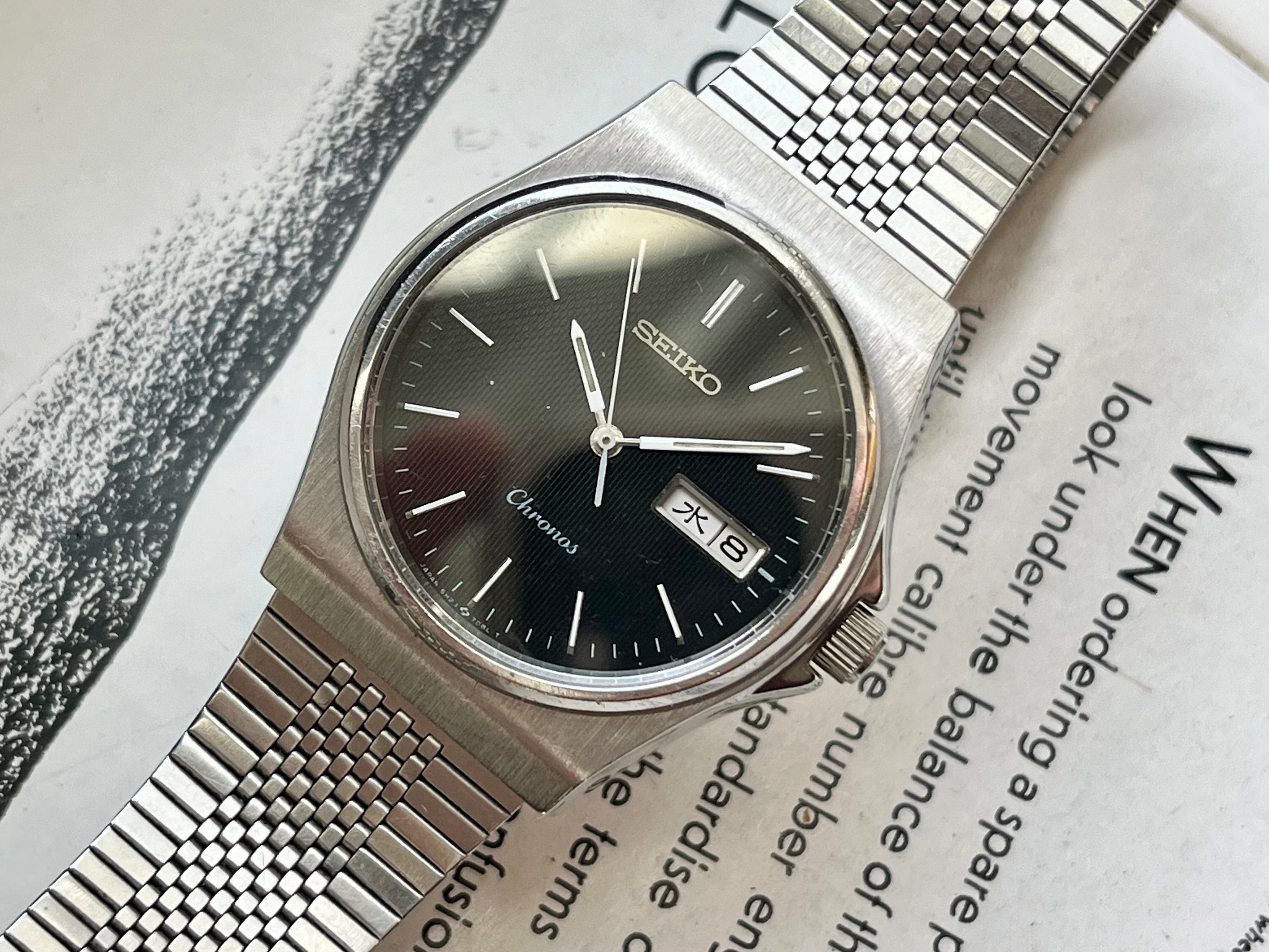 時計 SEIKO CHRONOS 5H23-7D20 ANTIMAGNETIC 60G Vintage Seiko Chronos 5H23-7D20 Watch Black Dial 1990 JDM