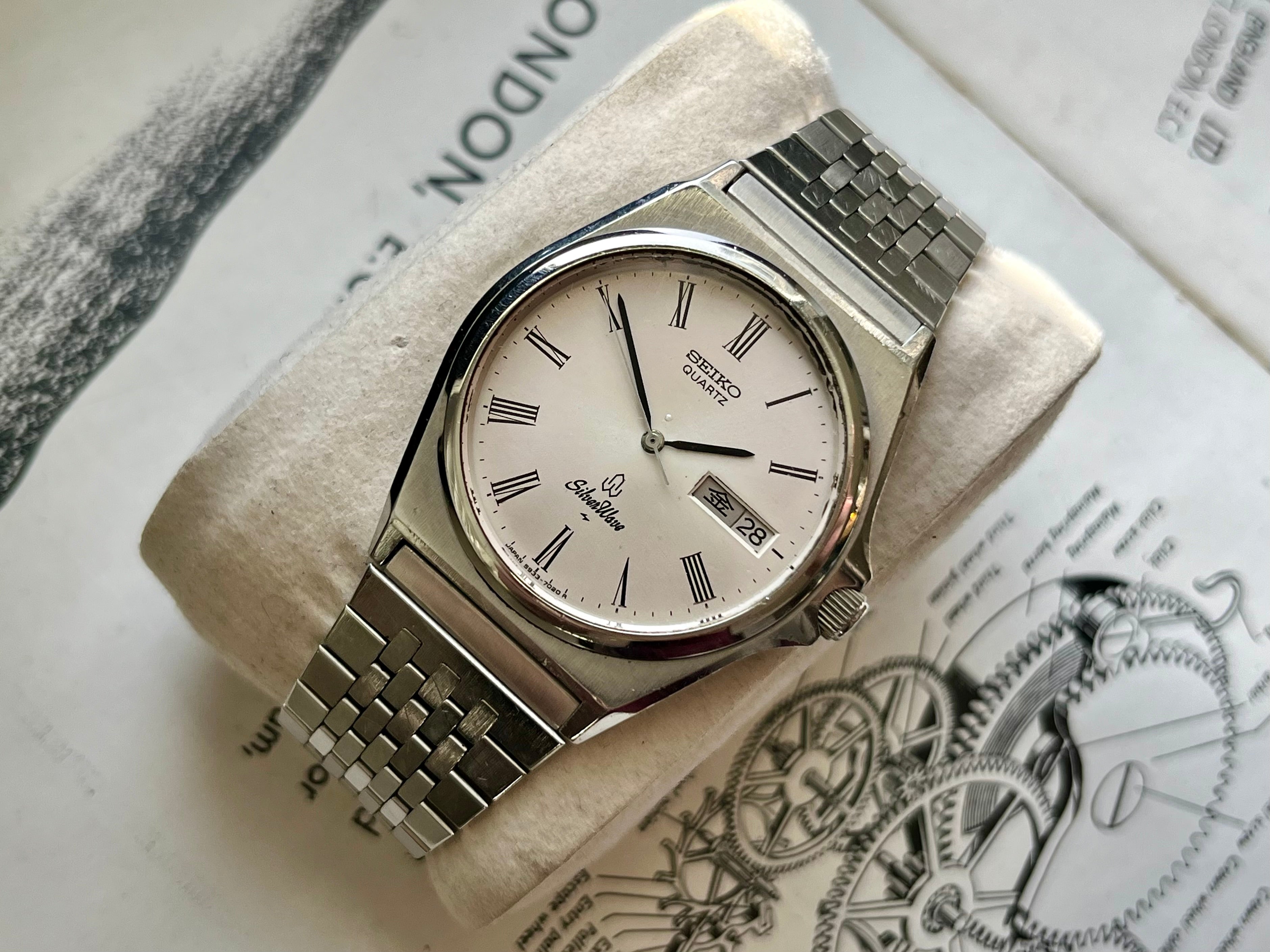 Vintage Seiko Silverwave 5933-7020 Roman Dial 1980 JDM Watch