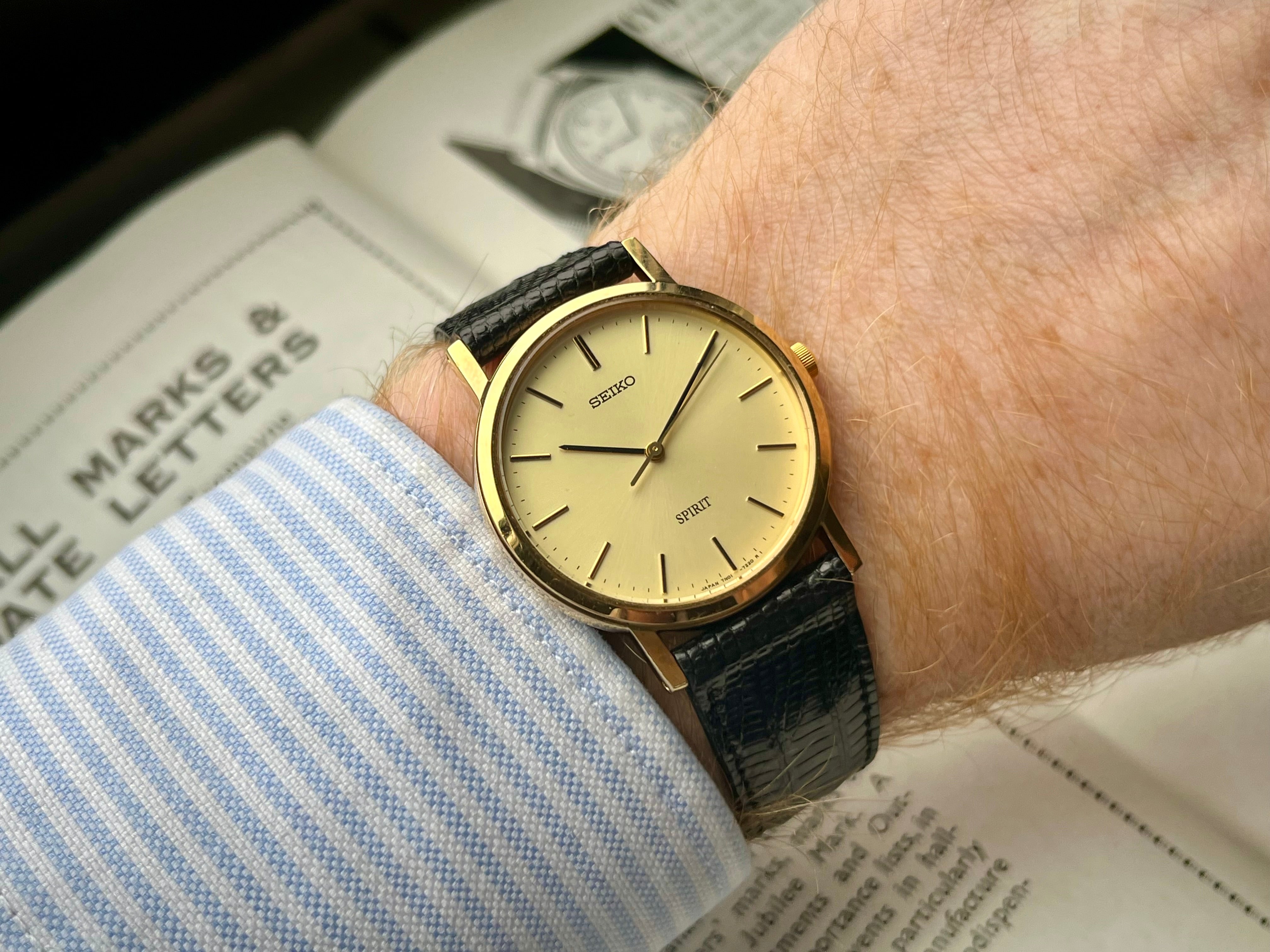 時計 SEIKO SPIRIT 7N01-7060 QUARTZ Vintage Seiko Spirit JDM Sunburst Gifted Watch Japan Men Quartz