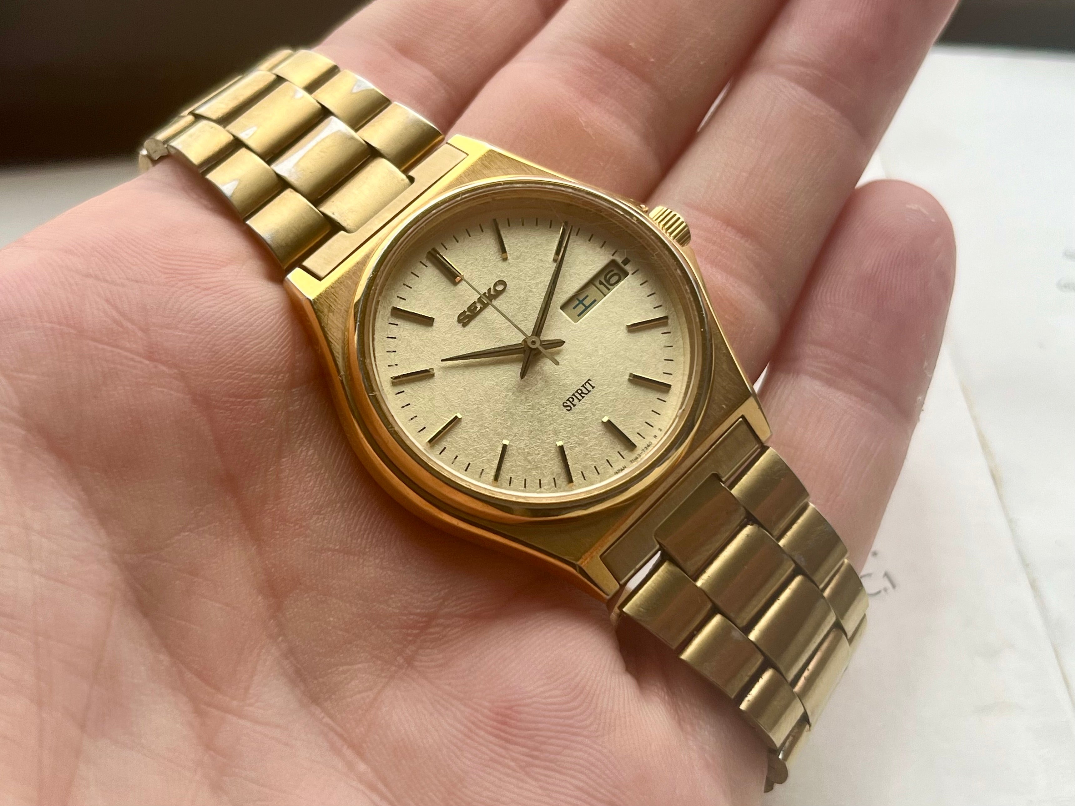 Vintage Seiko Spirit Watch 7N43-7180 SGP Snowflake Quartz
