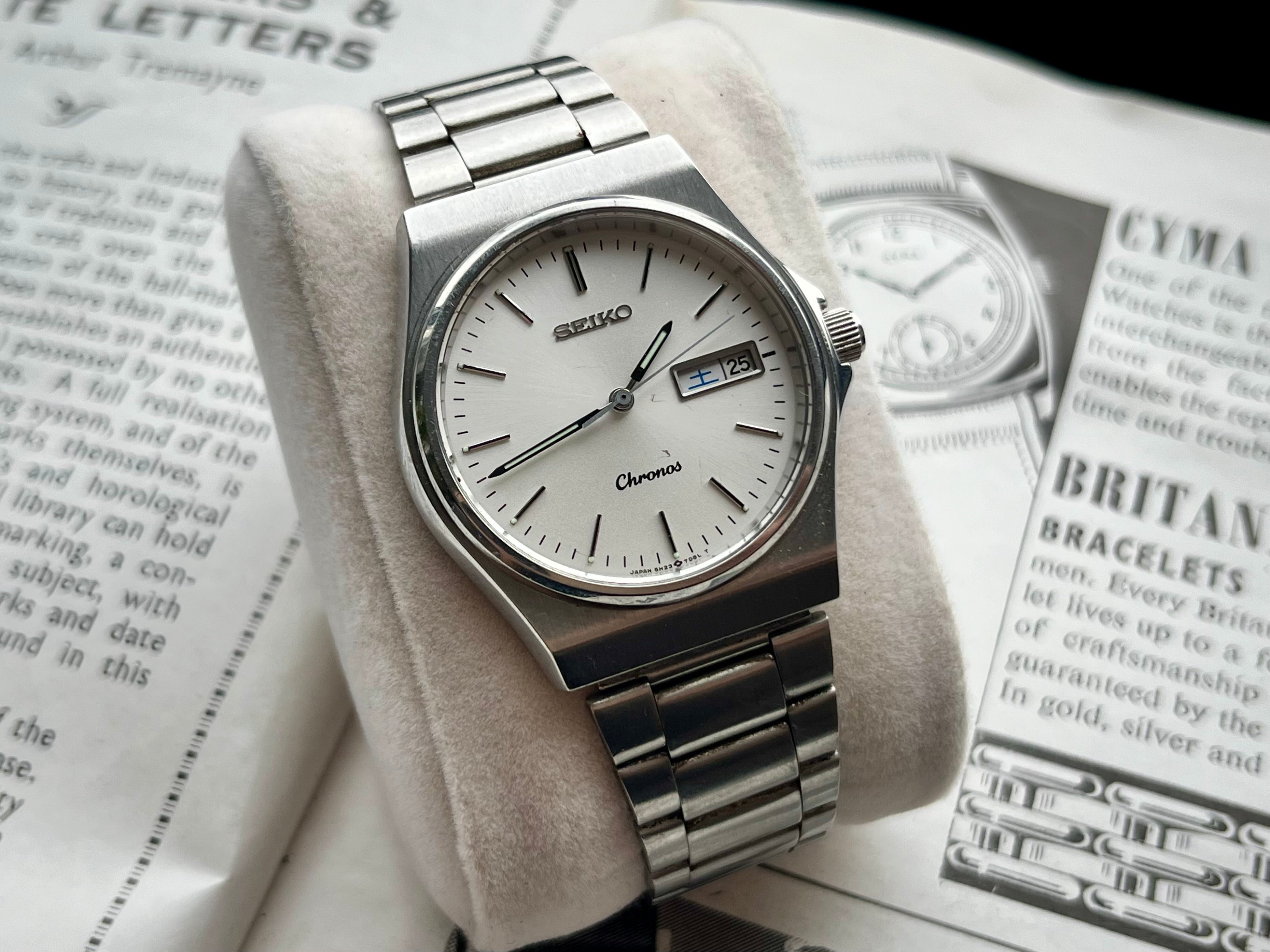 Vintage SEIKO CHRONOS Watch 5h23-7D20 1983 Quartz JDM Kanji