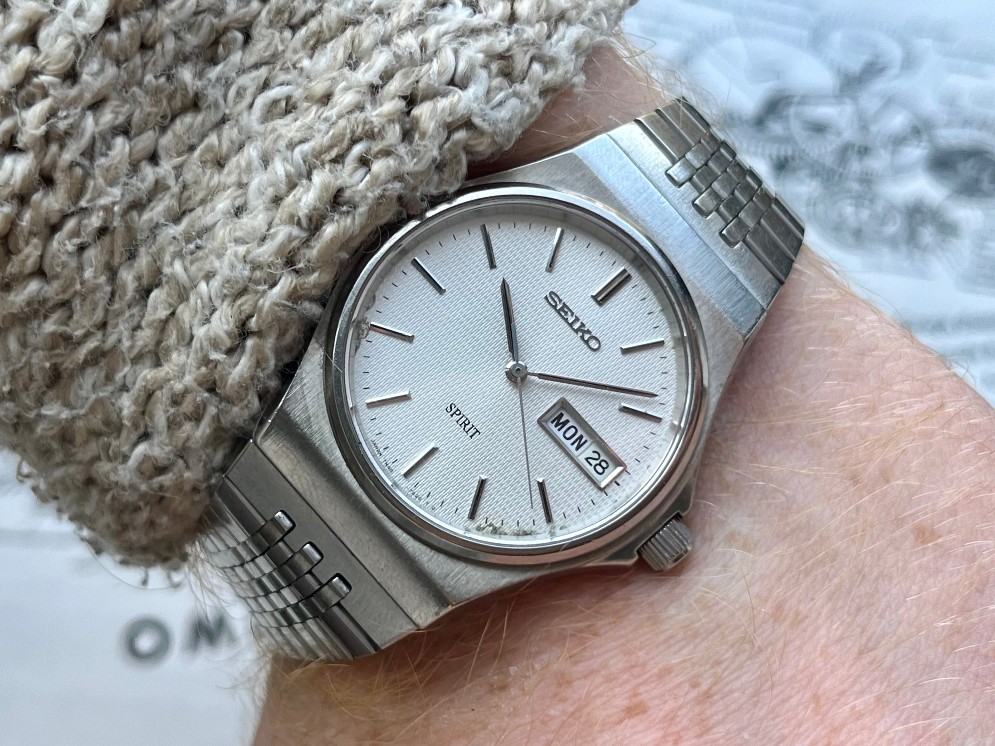 美品 SEIKO SPIRIT 7N48-7A10 MENS QUARTZ JA-2787| セイコー スピリット 7N48-7A10 SS ラウンド ホワイト