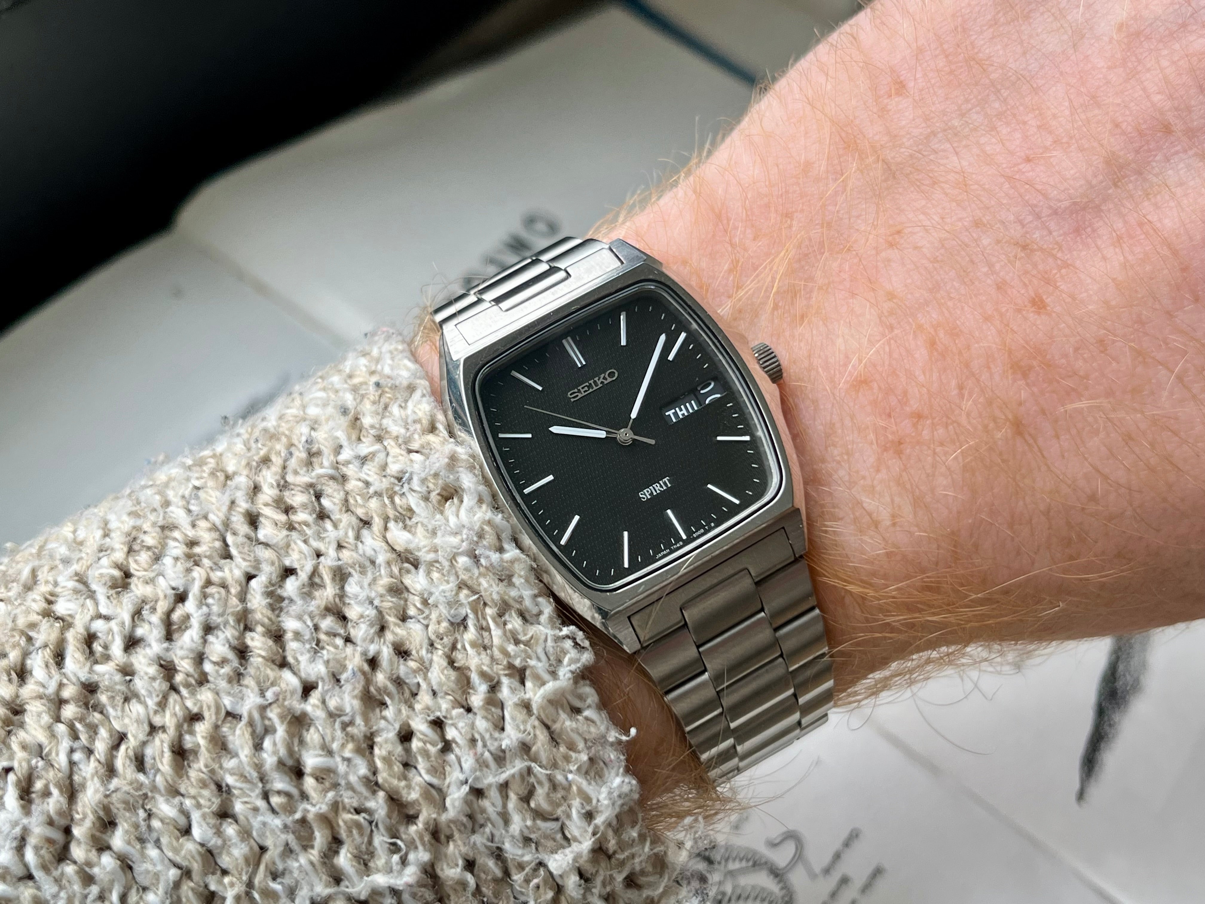 Vintage Seiko Spirit 7N48-5000 Graphite Dial 1993 Quartz Watch