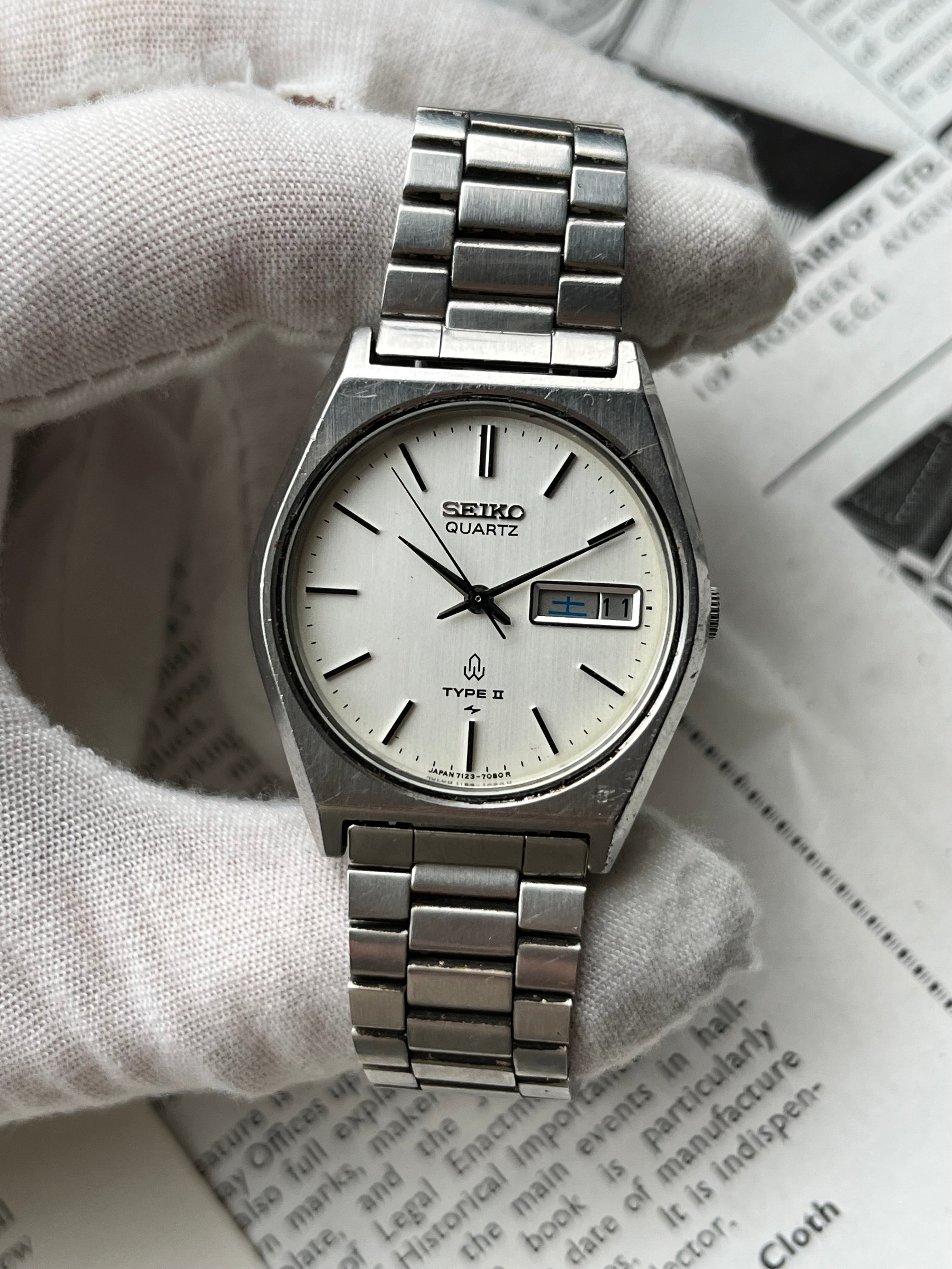 Vintage Seiko Type II Watch 7123-7080 1981 JDM Mens Quartz
