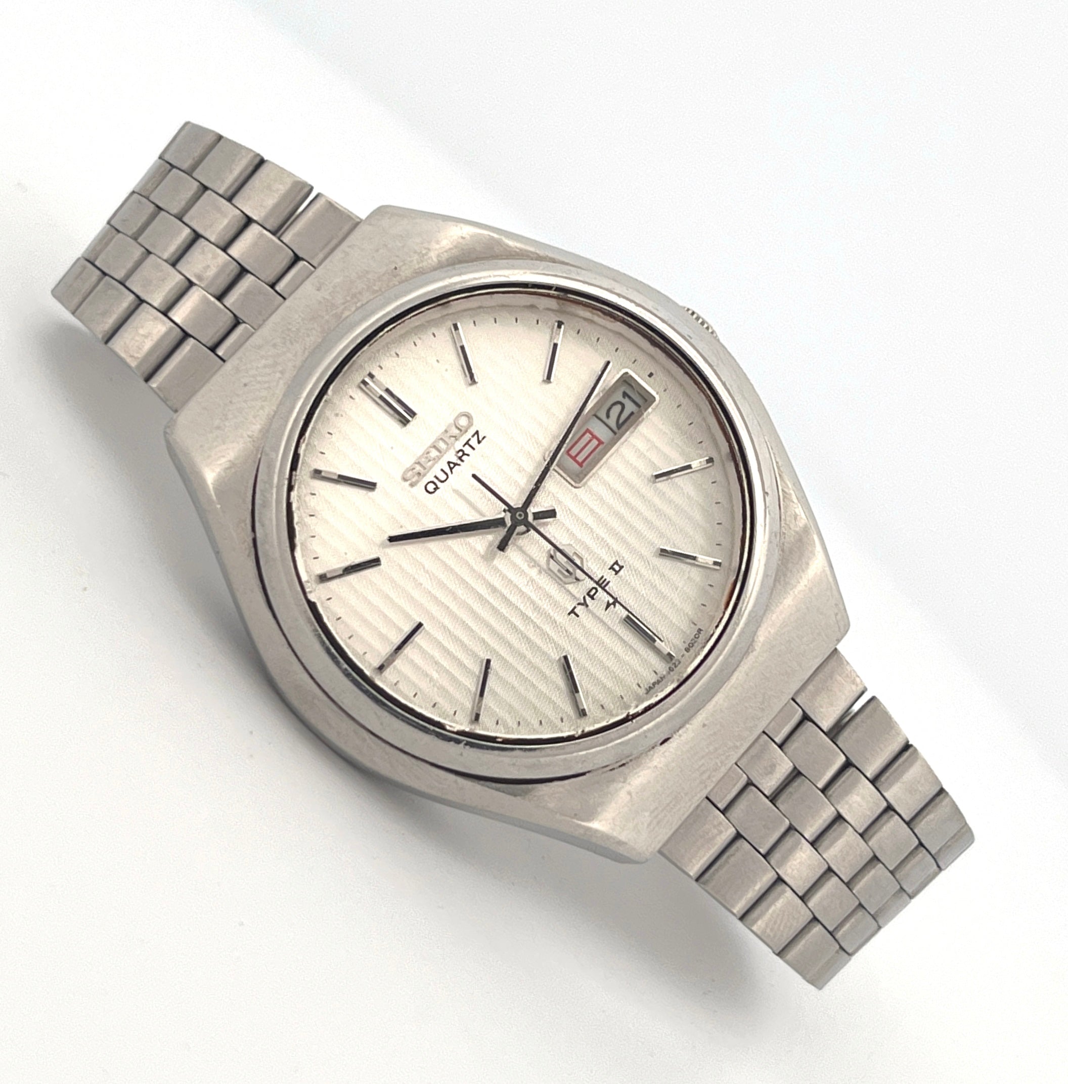 SEIKO TYPE II 4623-8010 QUARTZ DAINI メンズ Vintage Seiko Type II 4623-8010 White Striped Dial 1976 JDM Quartz