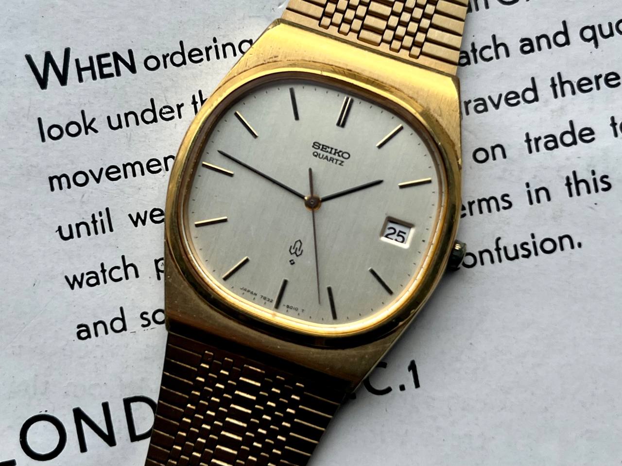 Vintage Seiko Emblem 7832-5010 1977 SGP Watch