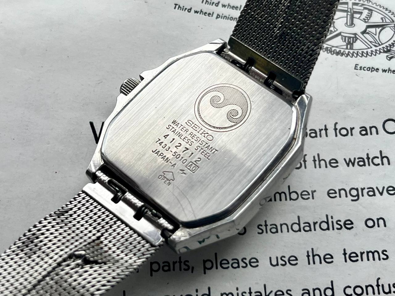 Vintage Seiko Chronos 7433-5010 Square Case 1984 Quartz JDM